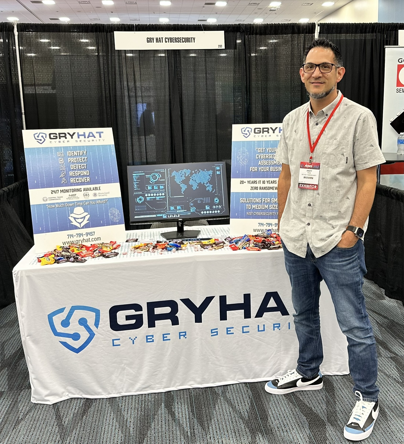 Andy worked in the booth at tradeshow