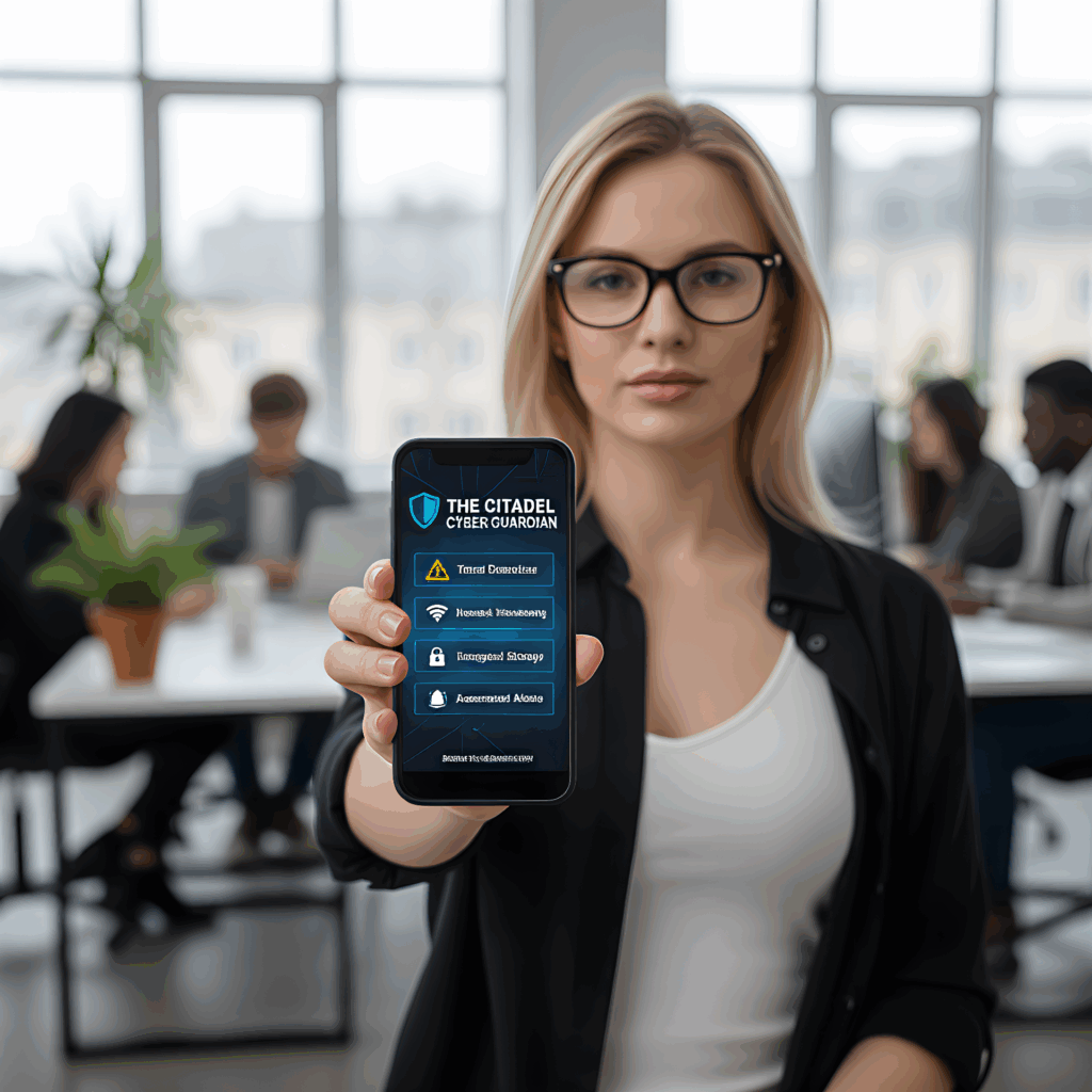 Blonde woman holding the Dell cyber guardian ยป The Citadel Cyber Blonde woman holding the Dell cyber guardian