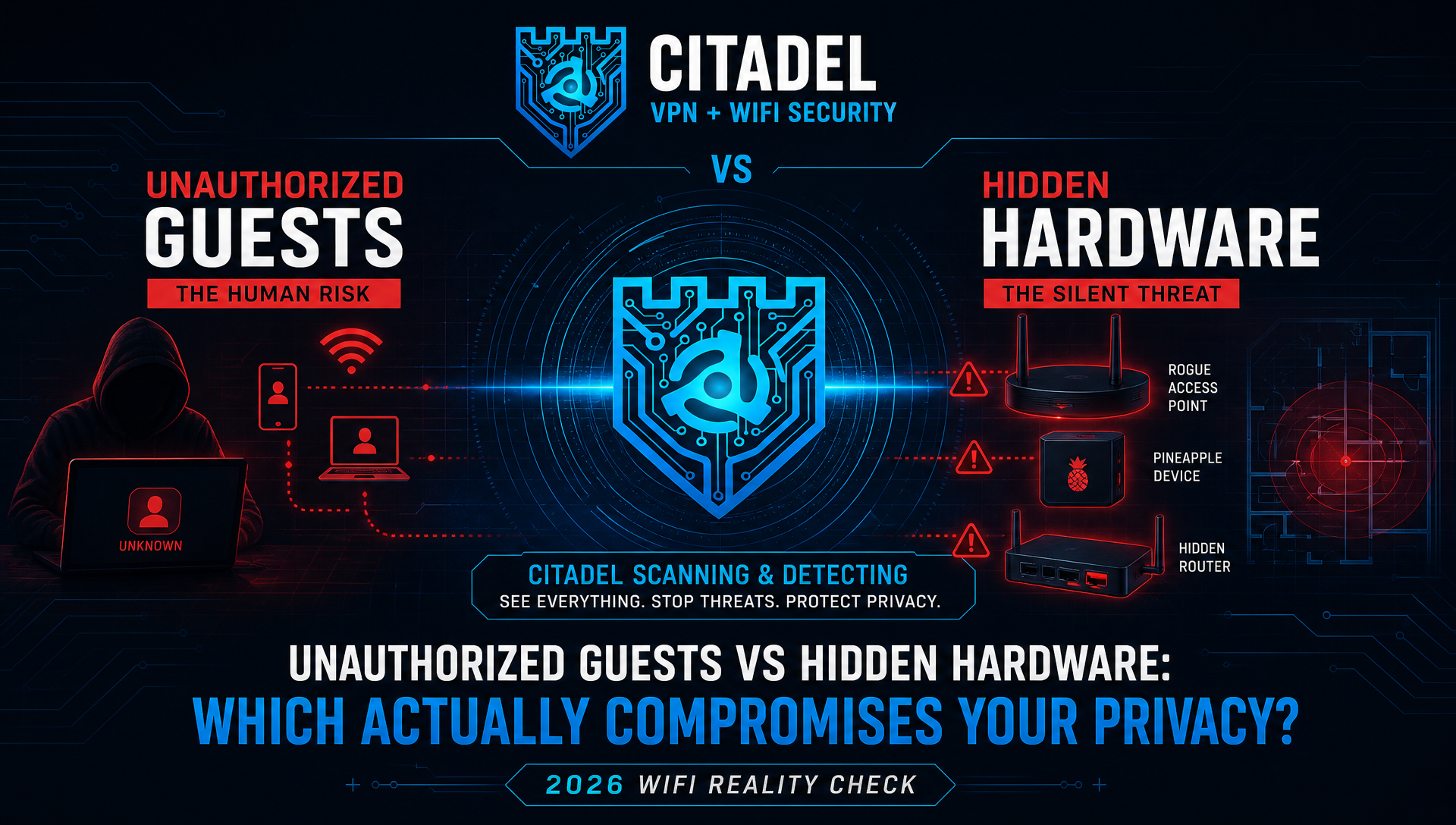 Unauthorized Guests vs Hidden Hardware: which actually compromises your privacy? 2026 WiFi reality check